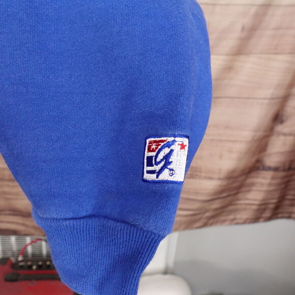 VINTAGE ST LOUIS BLUES THE GAME EMBROIDERED CREW NECK SWEATSHIRT SZ L 90s - Picture 5 of 9